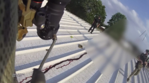 Law Enforcement on the roof of where an alleged assassin was perched in the shooting of former President Donald Trump. (screen grab from video released by Iowa Senator Chuck Grassley.)